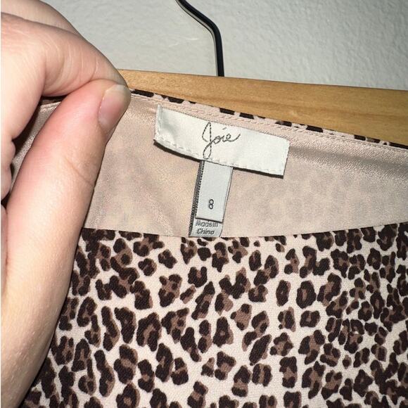 Joie Leopard Silk Mini Skirt Size 8 Cheetah Print Brown Tan Lined Skirt - Picture 2 of 6